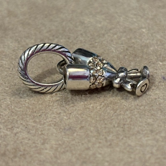 Brighton Clink Charm Two champagne glasses toast! Silver & crystals Good used - Picture 4 of 5